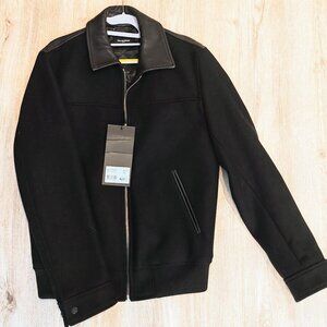 The Kooples Wool Winter Jacket with leather inserts